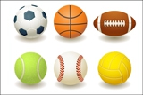 Football, volleyball, basketball, tennis