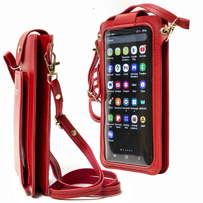 ​Женская сумка для телефона, документов и денег (красная)
