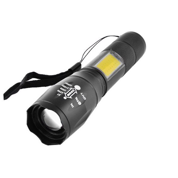 1831-T6+COB Фонарь Police ЗУ micro USB встроенный аккумулятор zoom ремешок
