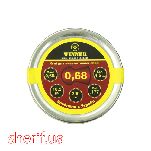 Pneumatic bullets 4.5 mm Winner 0.68 g round. (300 pieces)