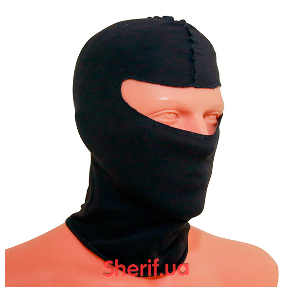 Balaclava with 1 neckline 100% cotton Black