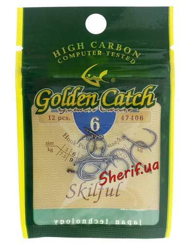 Гачки Golden Catch № 6 (9 кг) Skilful, 47406