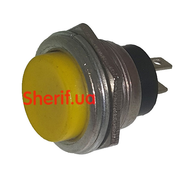 Button DS-212 momentary OFF-(ON), yellow
