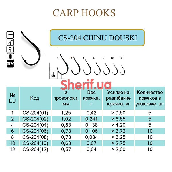 Hook CHINU DOUSKI #8 (Ring, BN) 10 pcs.