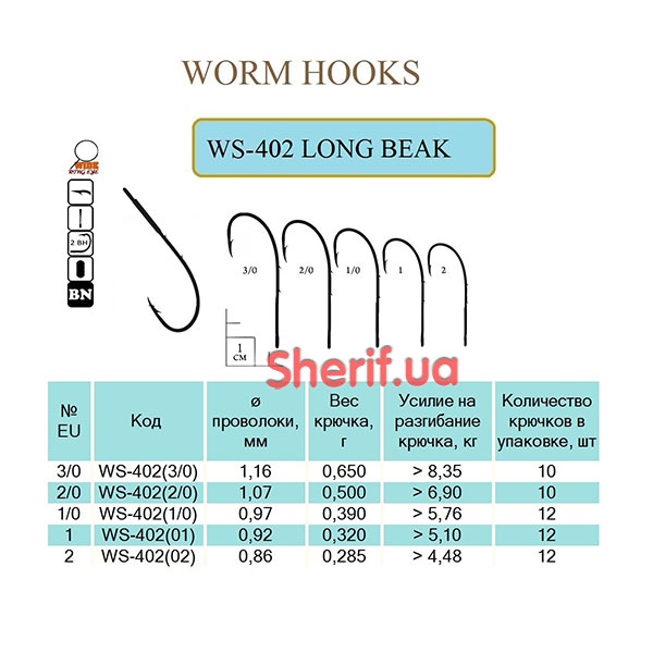 Hook LONG BEAK #2 (BN) 12 pcs.