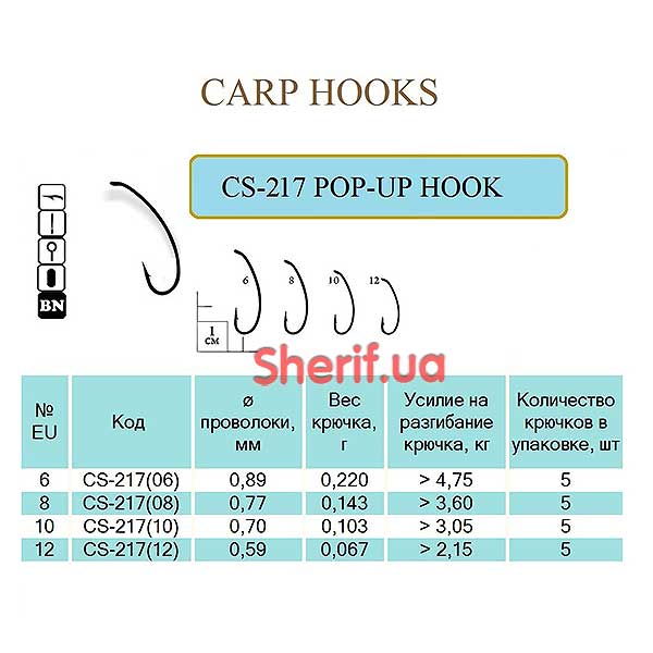 Крючок POP-UP HOOK #10 (Ring, BN)  5 шт.