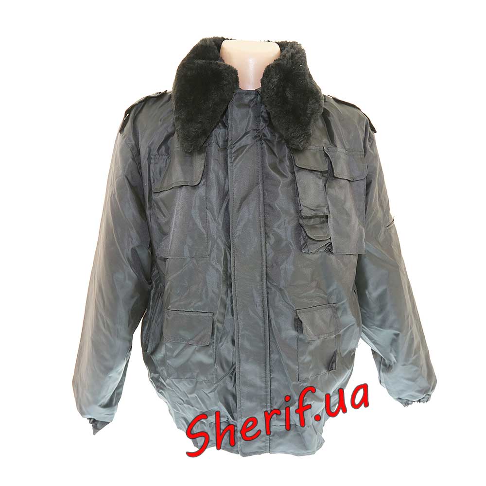 Winter jacket Titanium Black (removable fur)