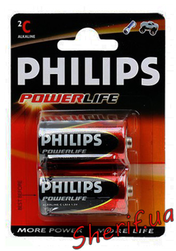 Батарейка PHILIPS PowerLife LR14, 1шт
