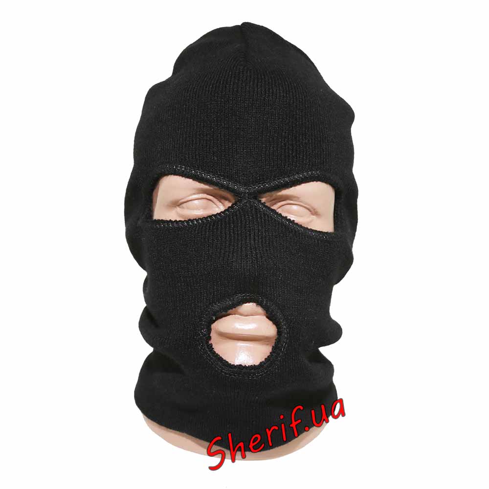 Balaclava mask 3 cutouts black