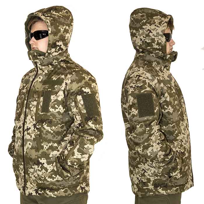 Куртка зимова Soft Shell, синтепон із підкладкою Omni-Heat, Пиксель (V-TM)