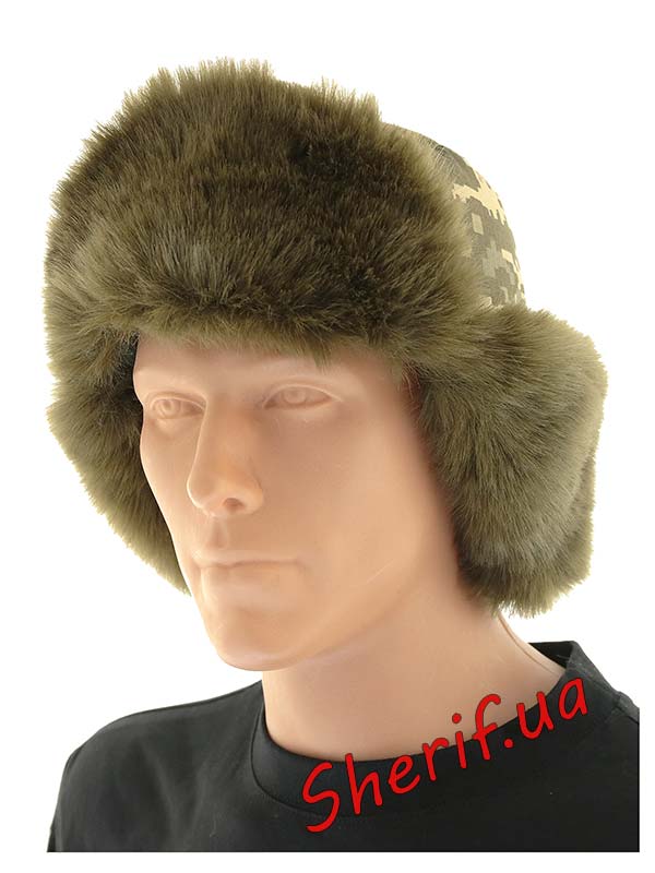 Hat with earflaps Digital APU (long fur)