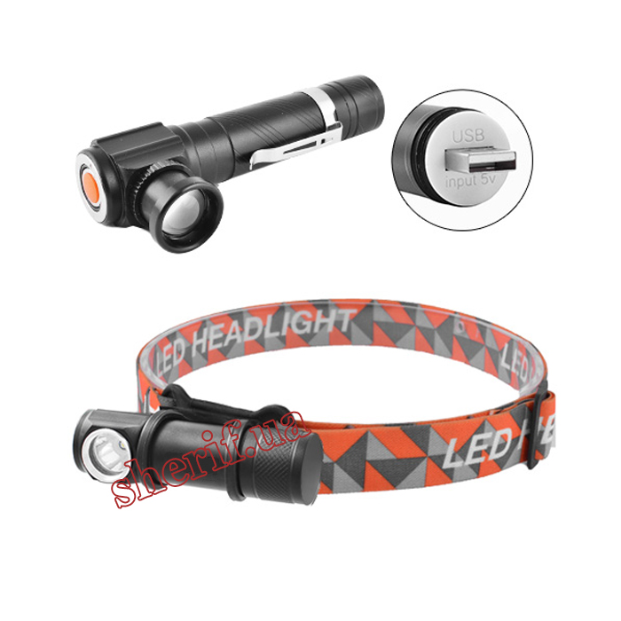Headlamp Police W01-T6, vstr. battery, USB memory, magnet
