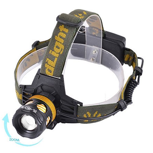 Headlamp Police memory micro USB 2x18650 zoom Box