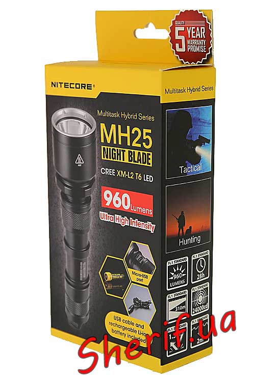 Фонарь Nitecore MH25 с АКБ Black
