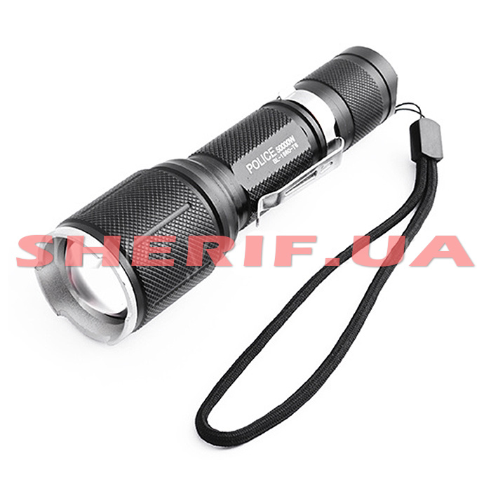 Flashlight Police BL-1860-T6, 1x18650, charger 220V/12V, zoom