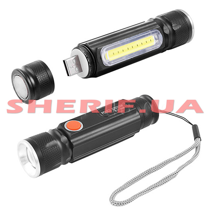 Ліхтар Police BL-517-616-T6-COB, вбудований акумулятор, ЗУ USB, zoom