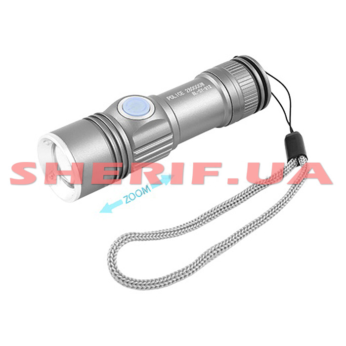 Flashlight Police BL-SY912-XPE, built-in battery, USB memory, zoom