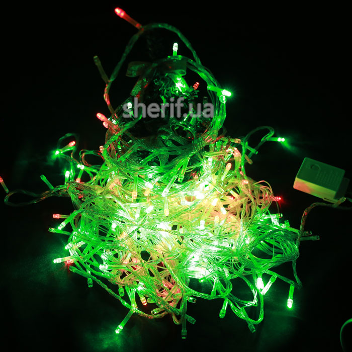 Гірлянда 300 LED мульти прозр/провід