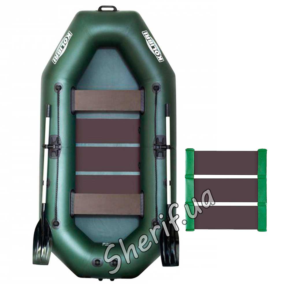 Надувний гребний човен Колібрі (Kolibri) К-260Т з пайолом слань-килимок