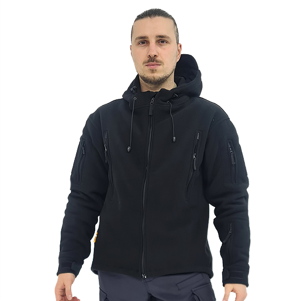 ​Кофта флісова з капюшоном Black (M-TM)