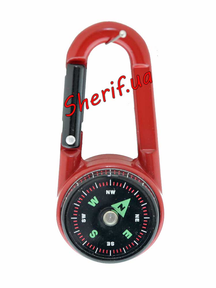Компас карабін із термометром металевий DC-27T2
