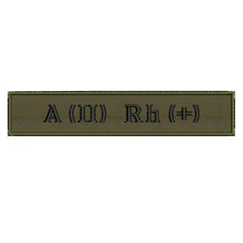 Patch "Blood type 2+" ZSU (black thread, Velcro), olive