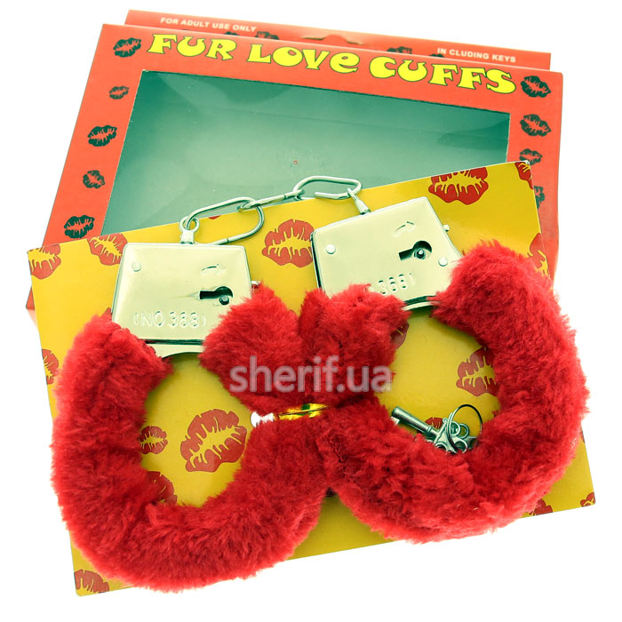 Fur handcuffs (red)