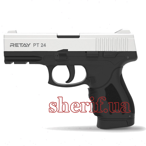 Пістолет стартовий Retay PT24 кал. 9мм. Колір - хром.