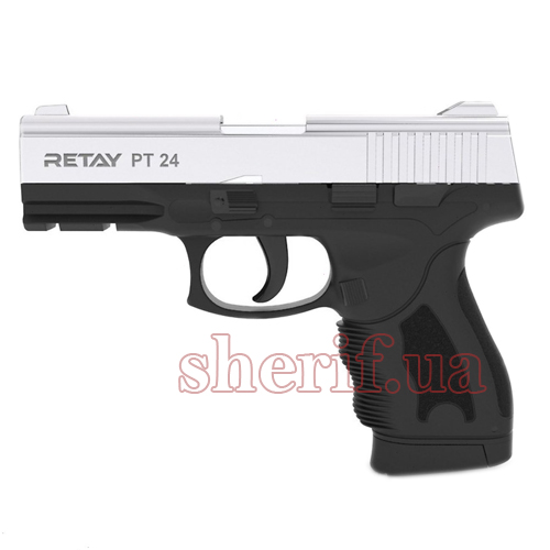 Пистолет стартовый Retay PT24 кал. 9 мм. Цвет - nickel.