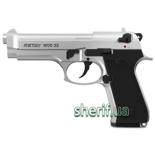 Pistol starting Retay Mod.92 cal. 9 mm. Color - chrome.