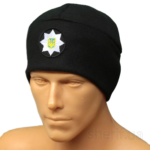 Police hat (fleece, black)