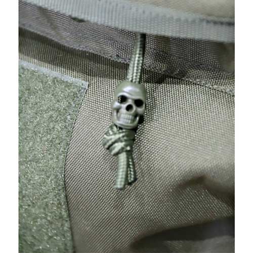 10pcs KOMBAT UK Skull Cord Stoppers, olive, kb-scs-olgr