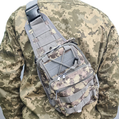 Сумка Pixel Gray EDC наплічна тактична (20х26см)