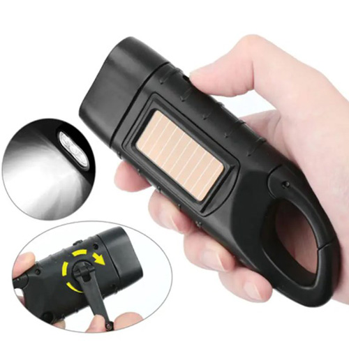 Light dynamo light + sony battery, carabiner Black LS-015-3 x 0.5W
