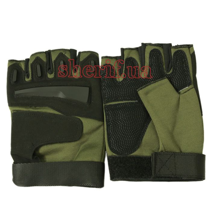 Tactical fingerless gloves Olive/Black
