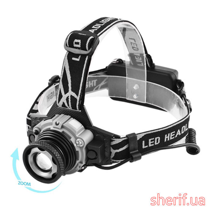 Headlamp Police, charger 220V/12V, 2x18650, motion sensor