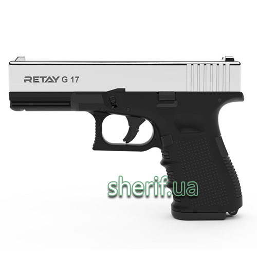 X314209C Пістолет стартовий Retay G17 кал. 9мм. Колір - хром.