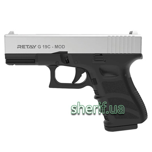 X614209C Пістолет стартовий Retay G 19C кал. 9мм. Колір – сhrome.