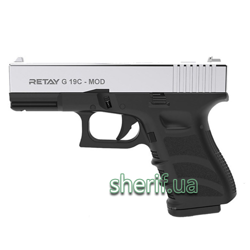 X614209N Пістолет стартовий Retay G 19C кал. 9мм. Колір – nickel.