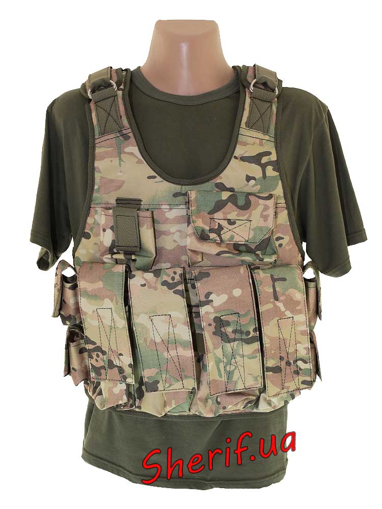 Жилет розвантажувальний під бронепластини Multicam + бічні