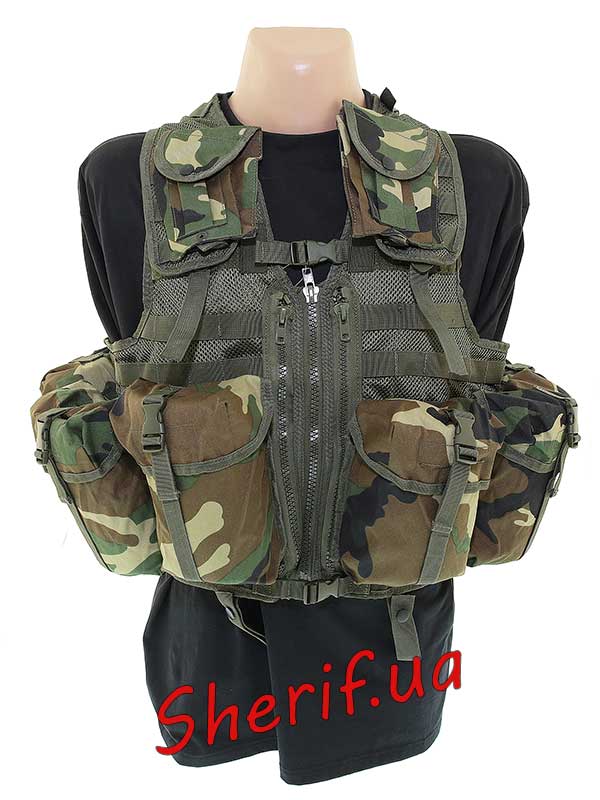 Tactical vest. MIL-TEC modular system (8 carm.) Woodland