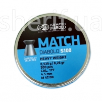 Pneumatic bullets JSB Diabolo Match S 100 0.535g 500pcs 4.5mm