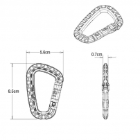 Карабін 8,5 см карабін пластиковий D-подібний Mosqueton EDC помаранчевий