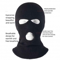 Балаклава в'язана з трьома прорізами чорна