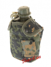 Фляга MIL-TEC у чохлі з підсклянником Flecktarn, 1л