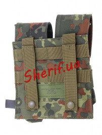Подсумок Max Fuchs для магазина двойной Molle Flecktarn-4