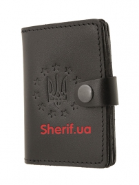 Cover for a plastic ID-passport on a button, 5164/2 black