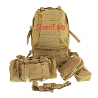 Рюкзак большой Sivimen с подсумками Coyote, 40л-11