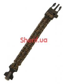 Браслет из паракорда, со свистком и огнивом плетение «Кобра»-3