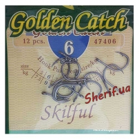 Крючки Golden Catch № 6 (9 кг) Skilful, 47406
